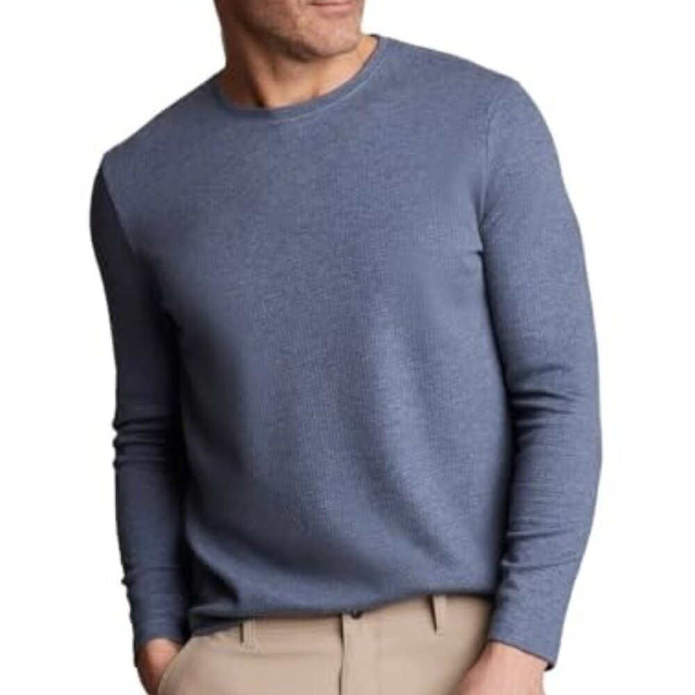 NWT - English Laundry Blue Men’s Long Sleeve Crewneck Regular Fit Shirt Size XXL